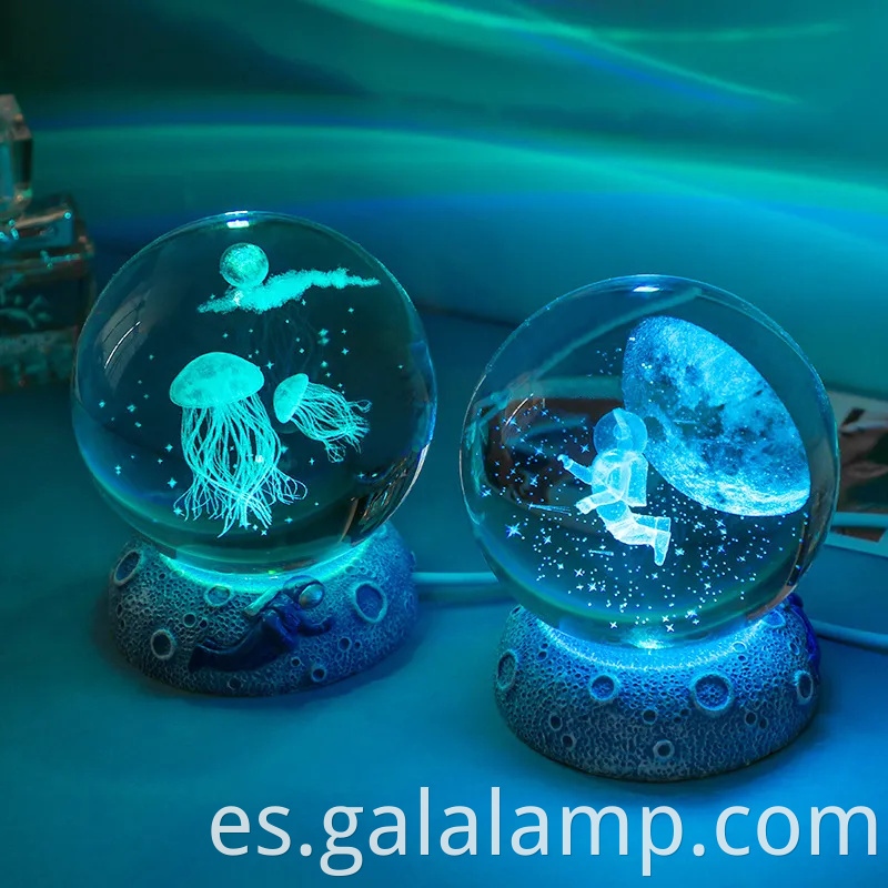 Luz nocturna de la bola de cristal brillante para la decoración del hogar